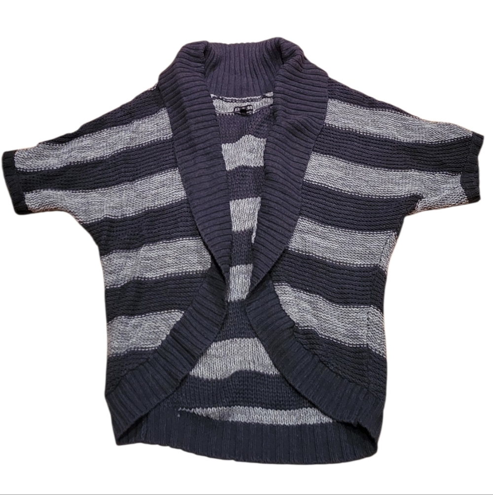Express Gray and Cream Knit Cardigan
